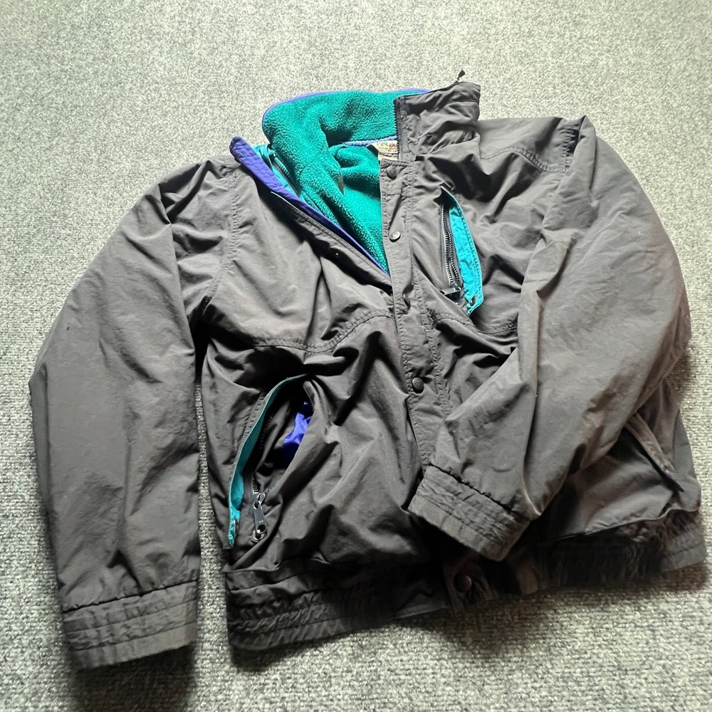Vintage EMS Eastern Mountain Sports Mens M 2-in-1 Jacket Fleece Liner USA Black